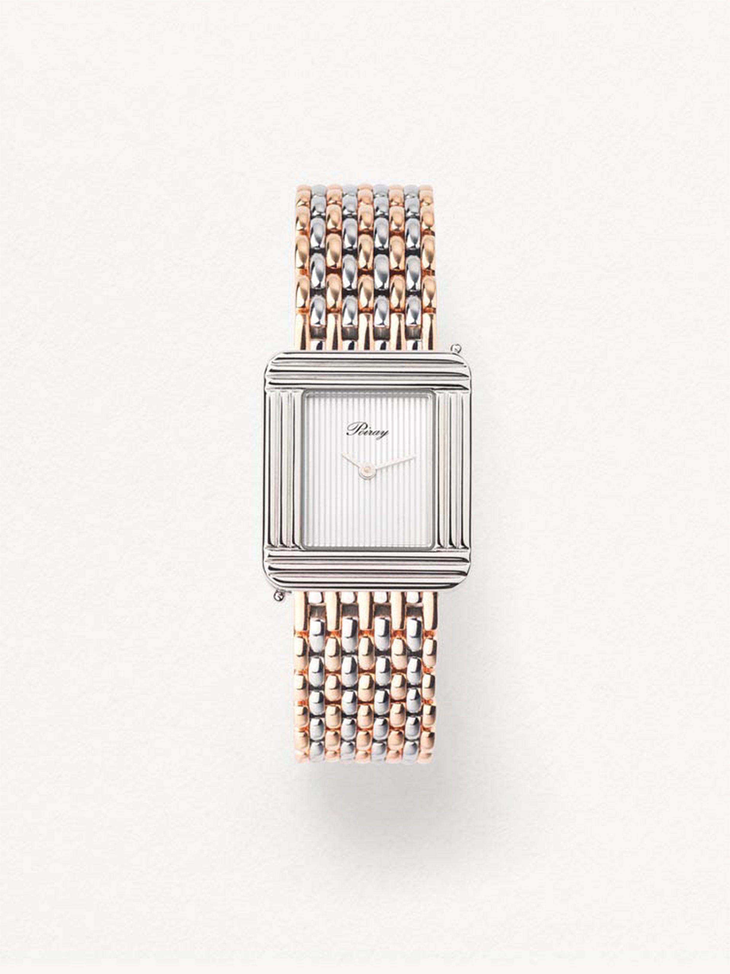 Bracelet De Montre Vintage Bicolore Acier Plaqué Or - Largeur 17/18 Mm - Boucle Clip - Occasion
