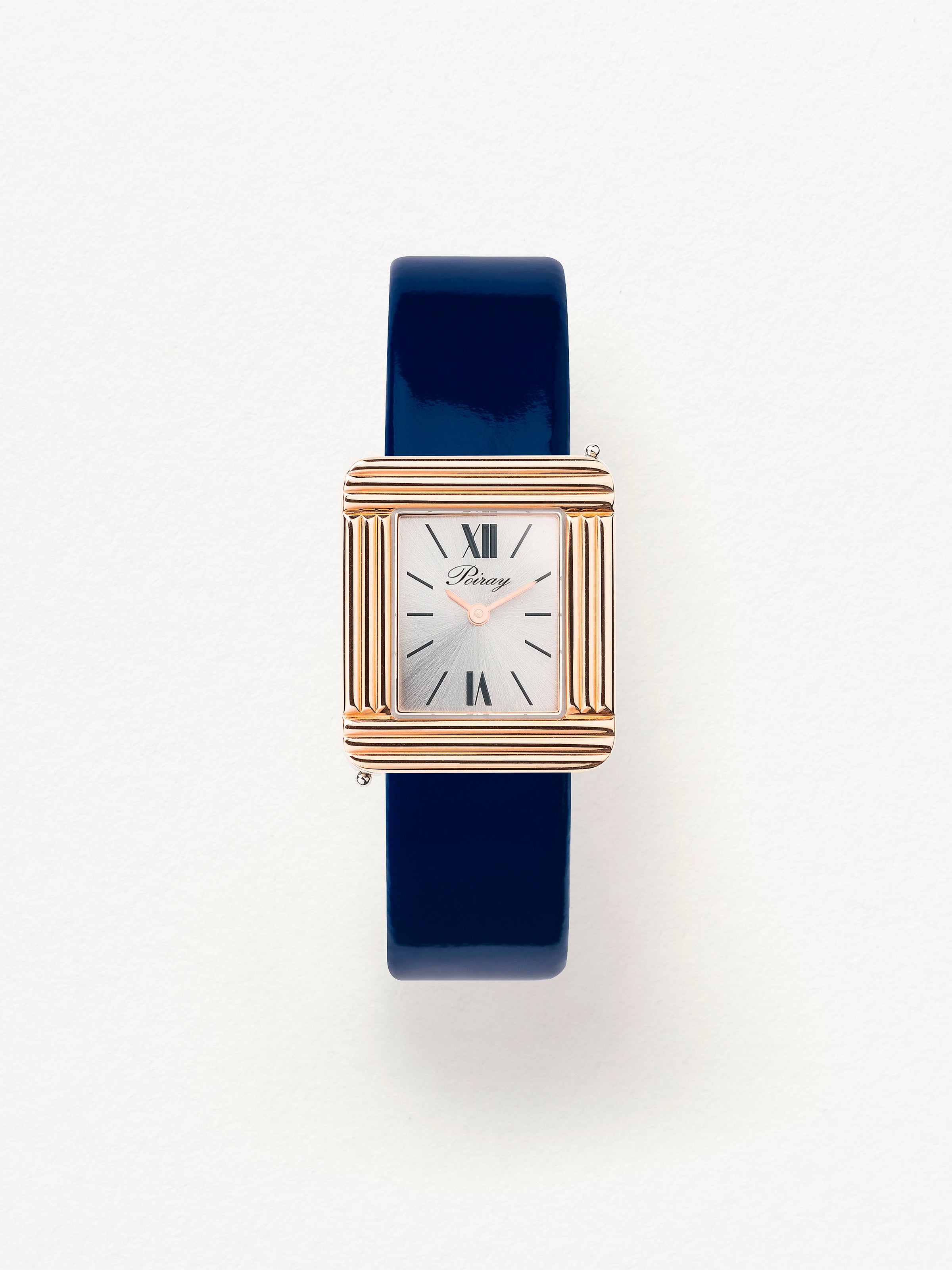 Veau verni bleu marine