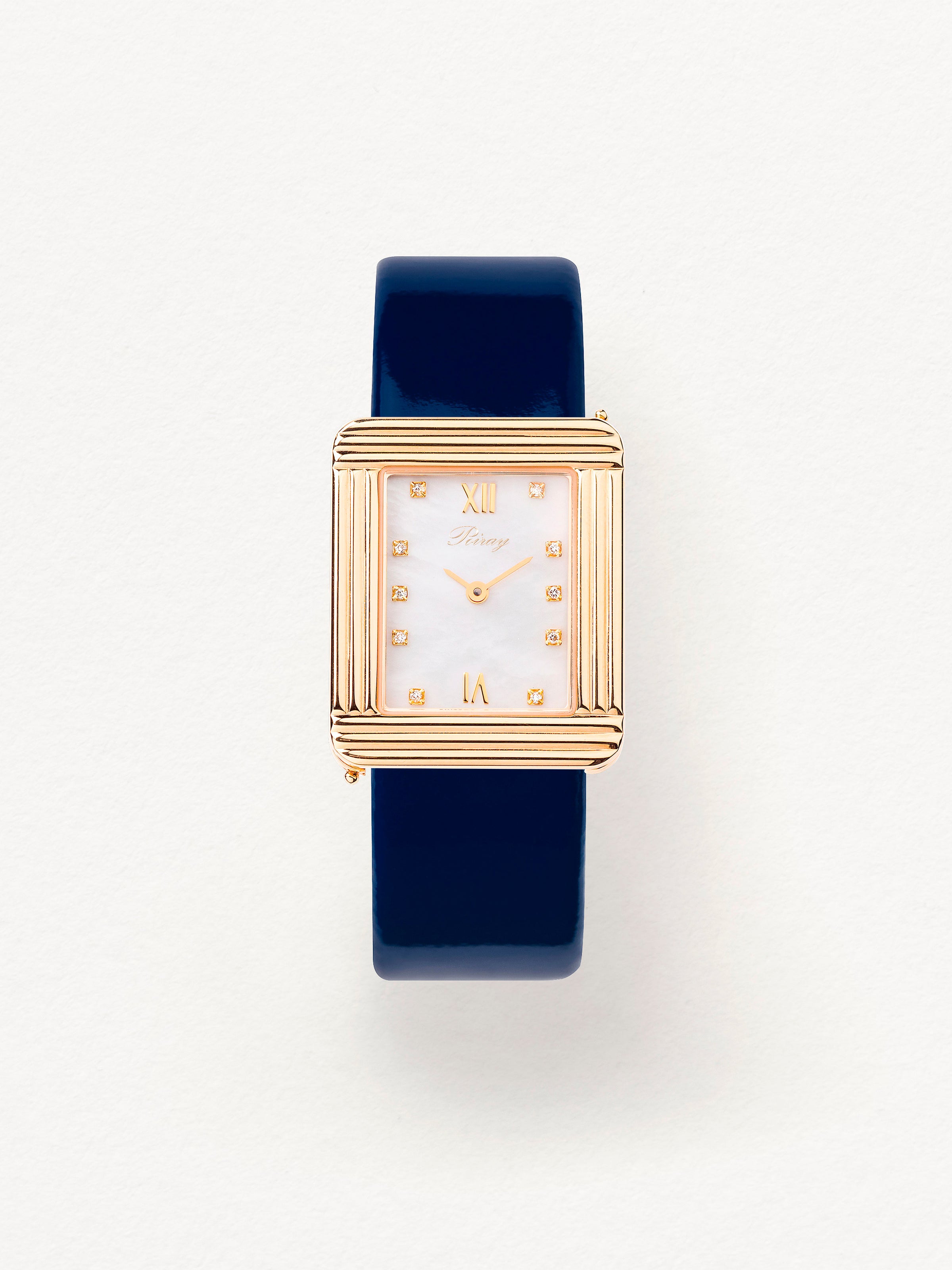 Veau verni bleu marin