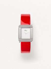 Red patent calfskin strap