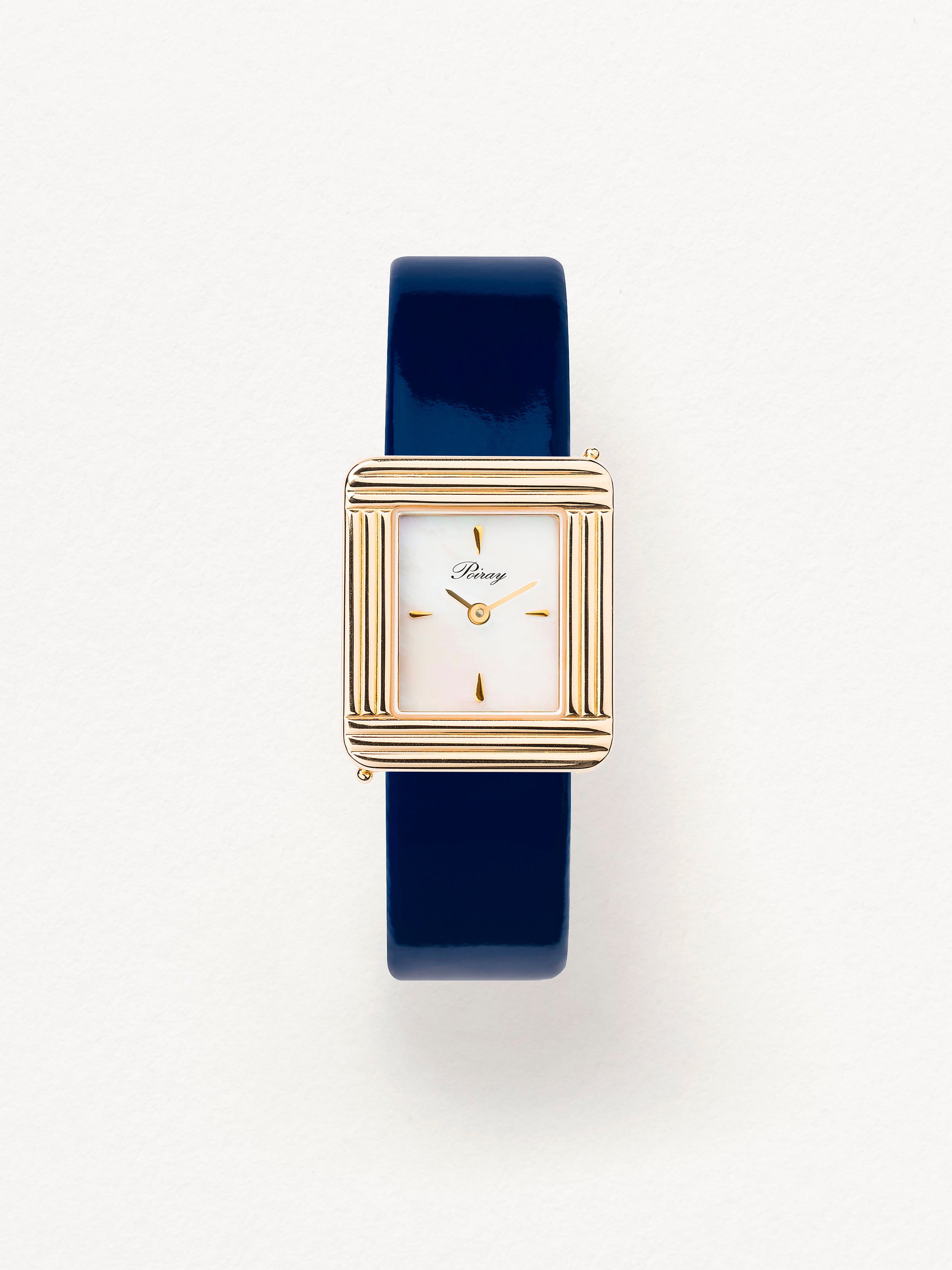 Navy blue glossy calf