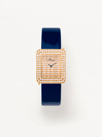 Veau verni bleu marine