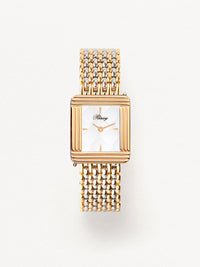 Grain de riz bicolore acier plaqué or jaune