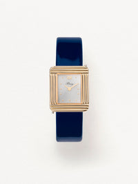 Navy blue glossy calf
