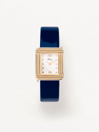 Veau verni bleu marine