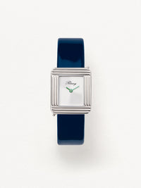 Navy blue glossy calf