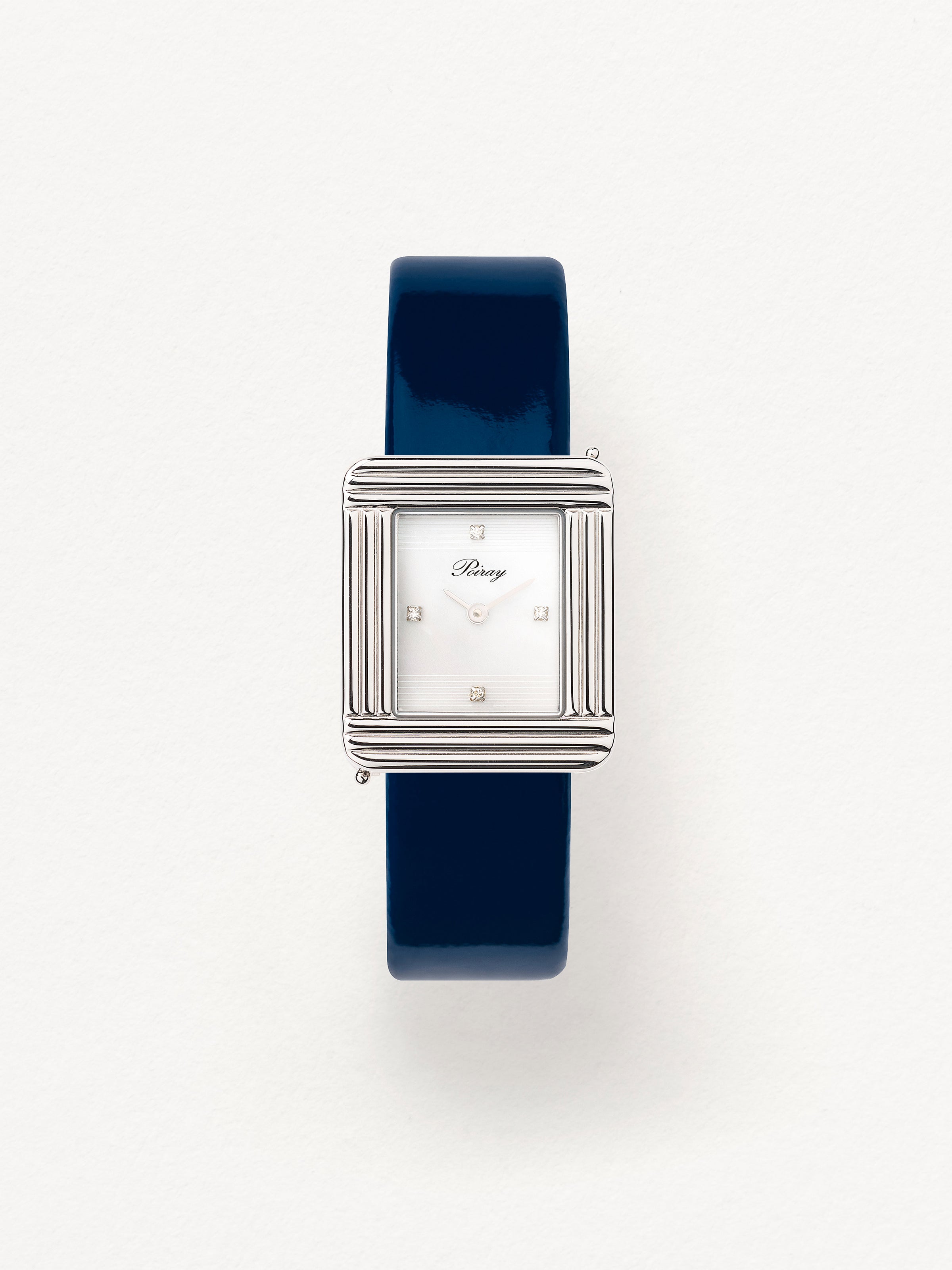 Navy blue glossy calf