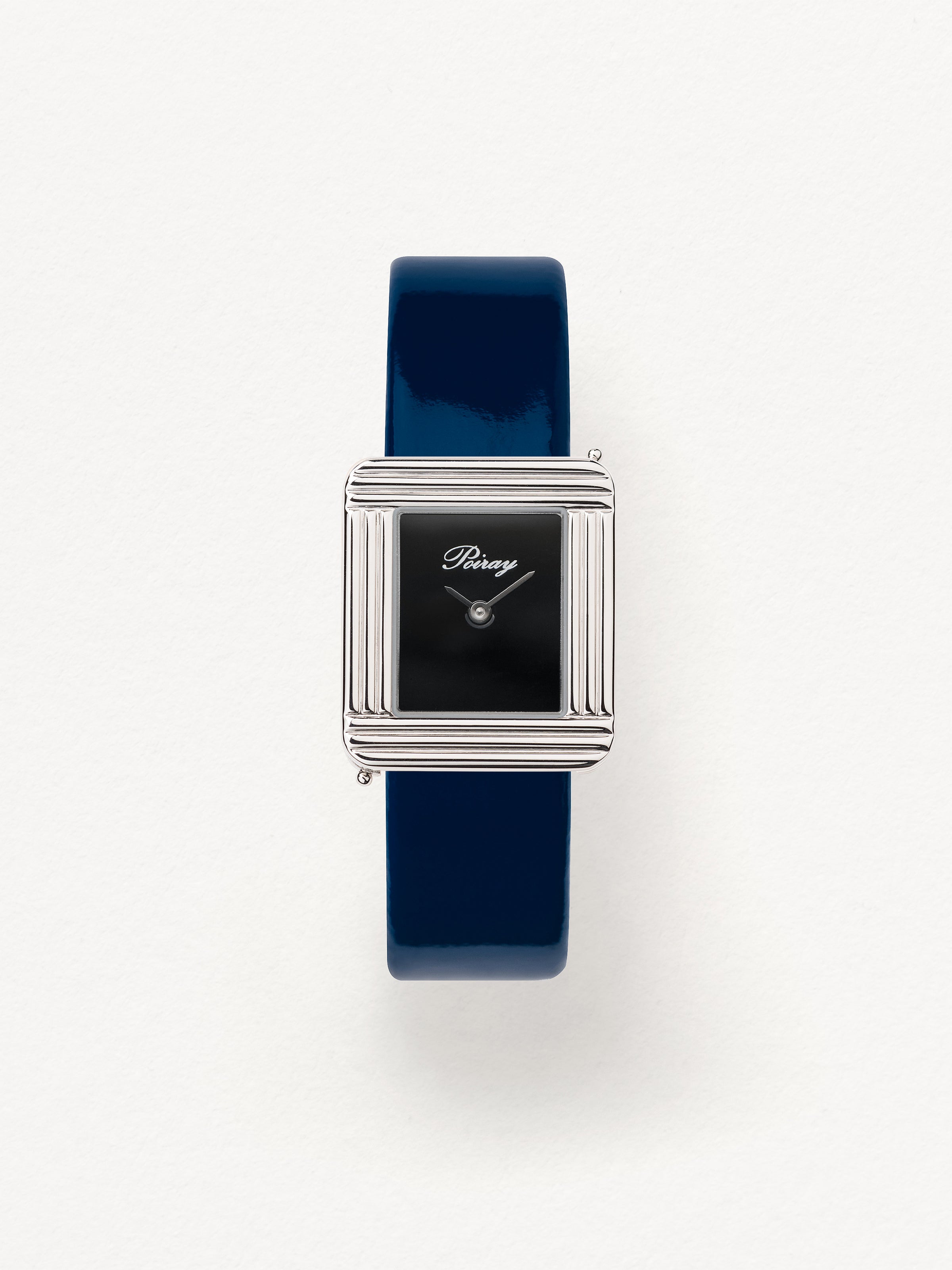 Navy blue glossy calf