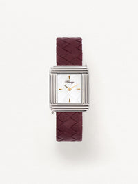 Veau tressé brun rouge