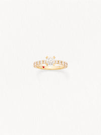 Half-paved heart-shaped claw solitaire