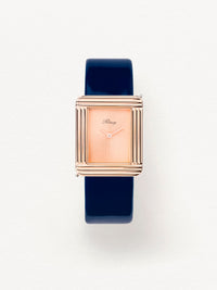 Veau verni bleu marine