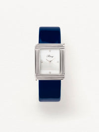Navy blue glossy calf