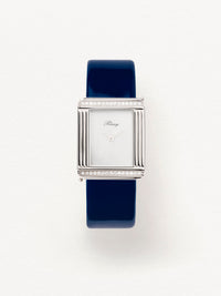 Veau verni bleu marine