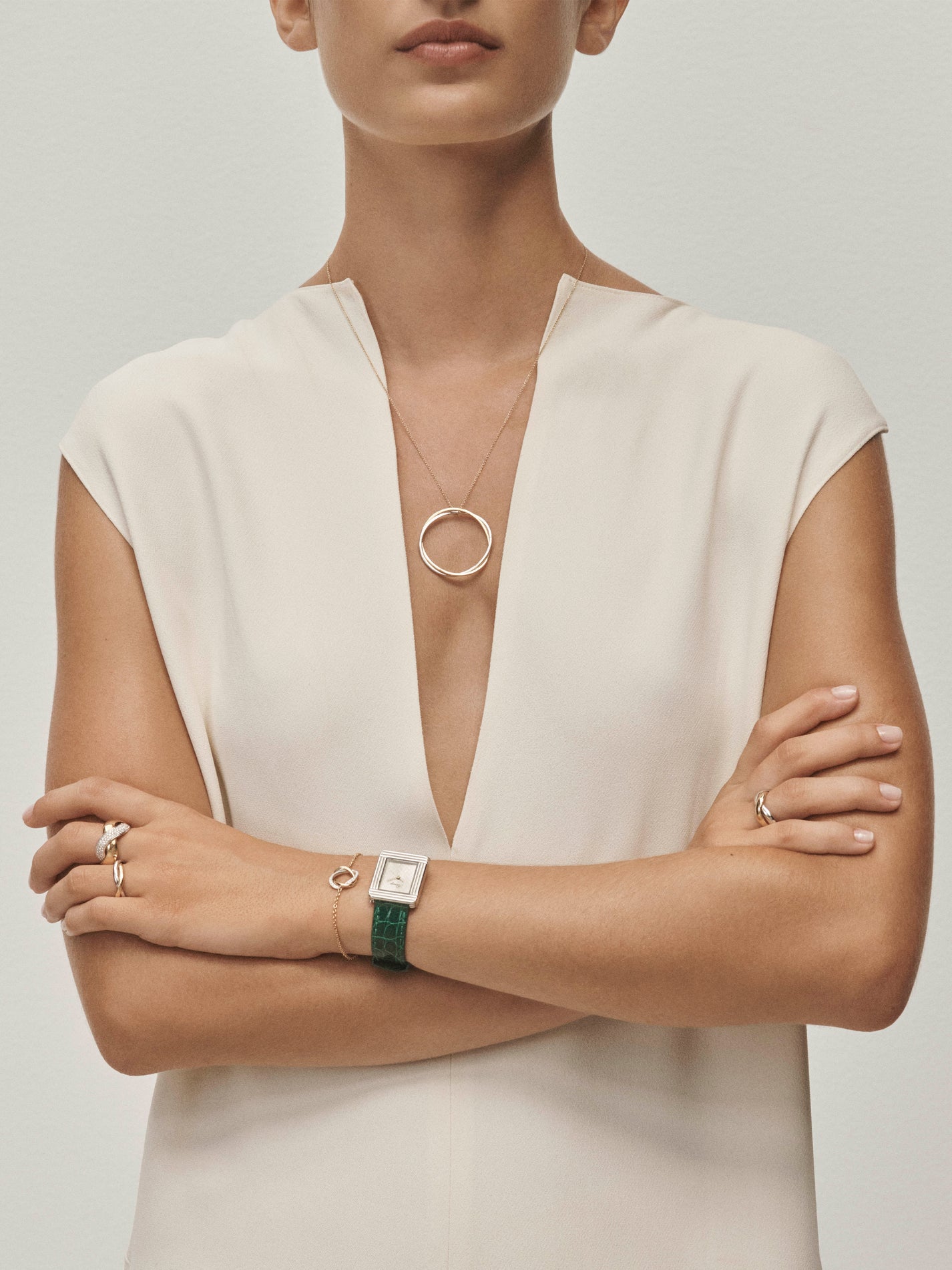 Bague tresse or jaune et or blanc moyen mod le joaillerie poiray