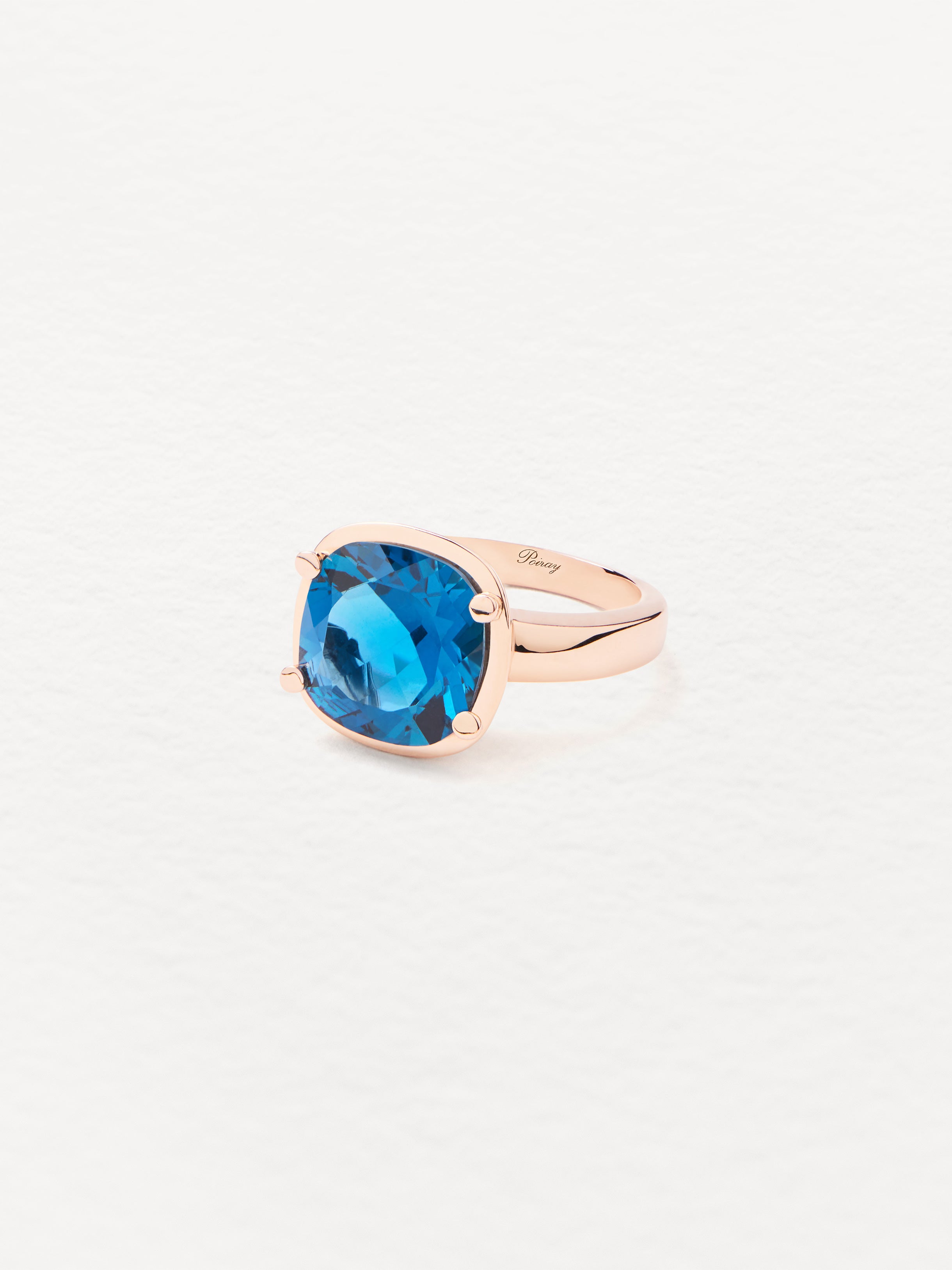 Bague Filles Antik Or rose Topaze blue london