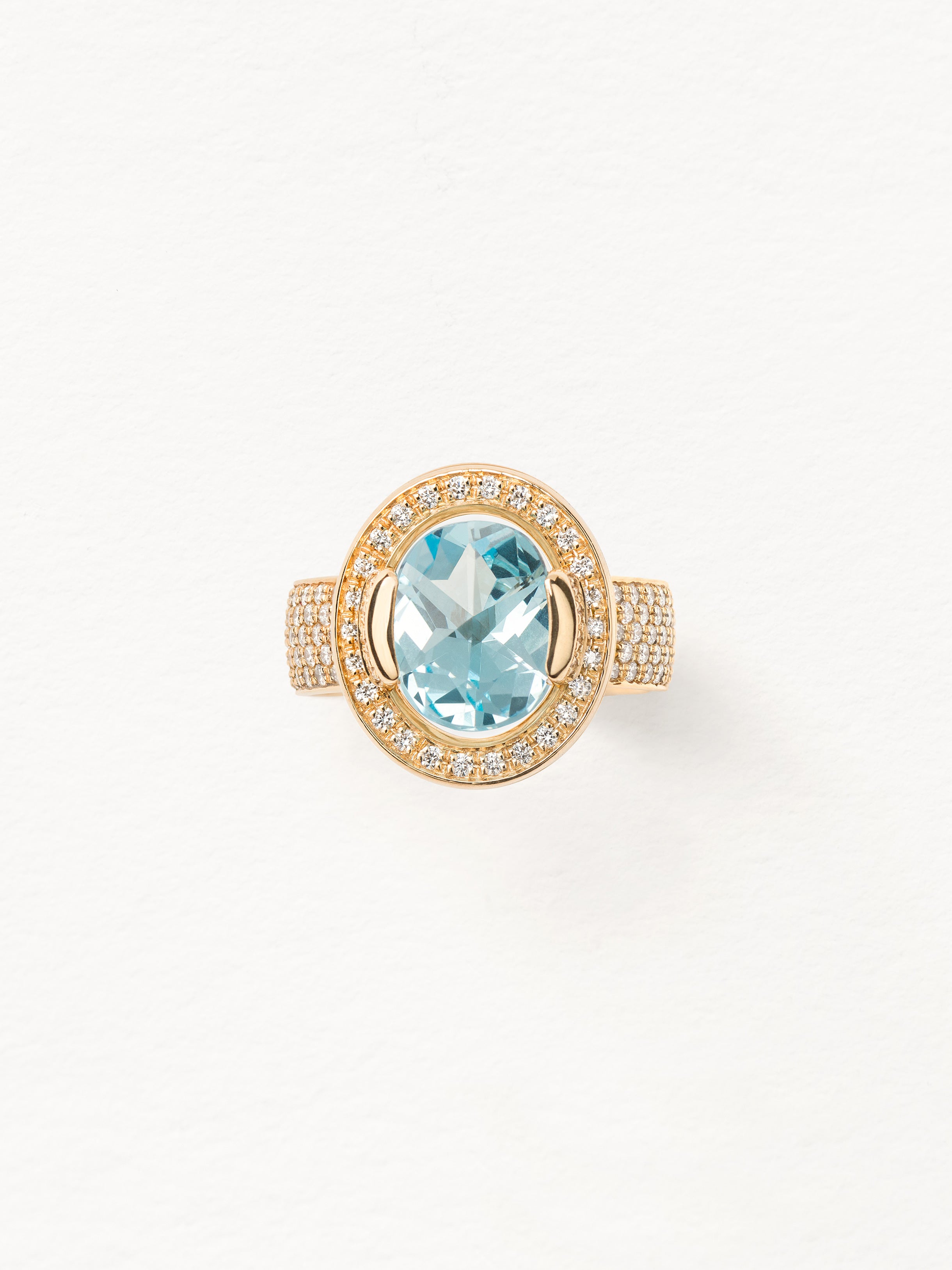 Ma Pr f rence ring Or jaune et Diamants Topaze sky blue