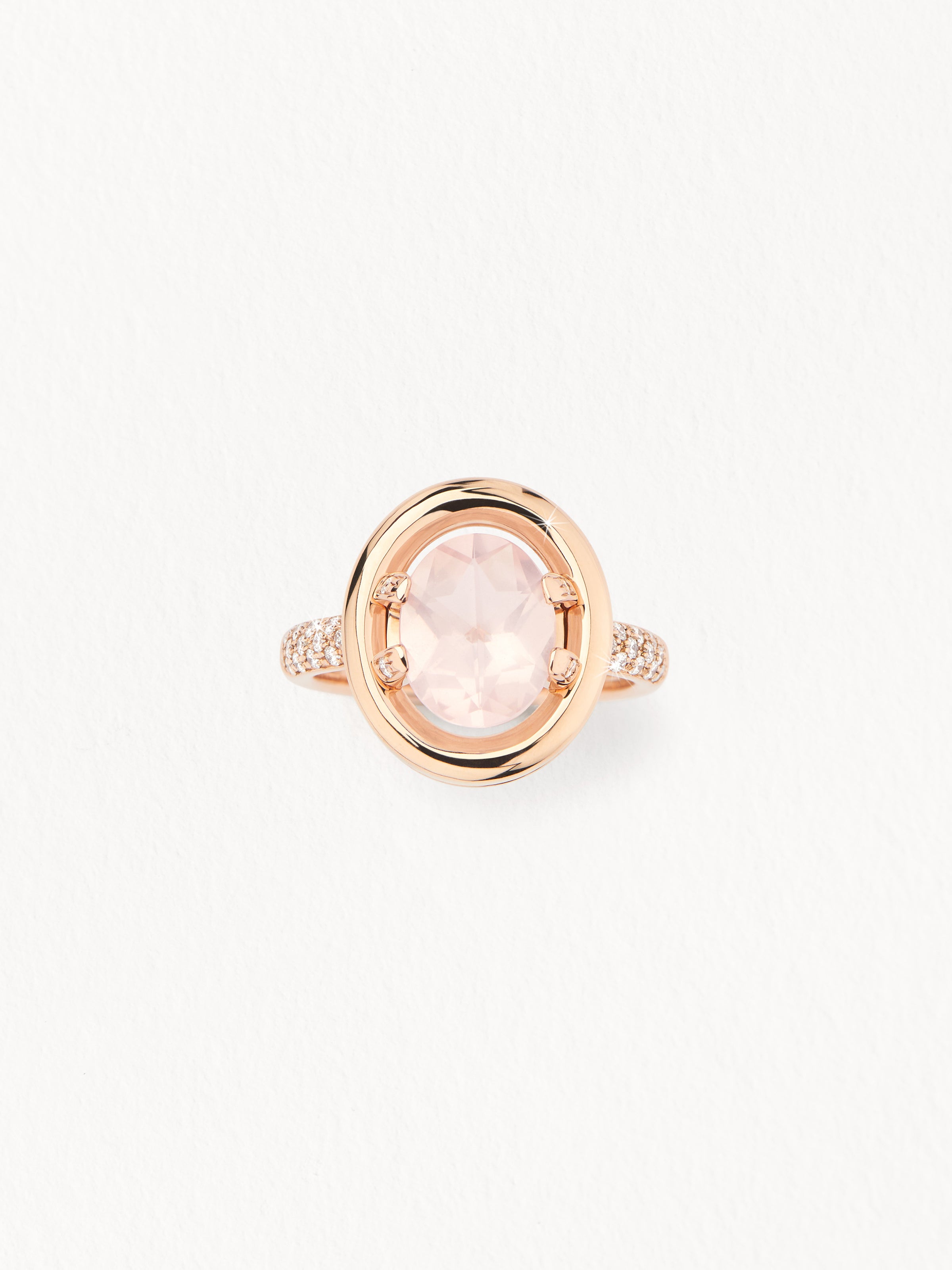 Ring Ma Préférence Gold Pink Diamonds Quartz Pink Poiray