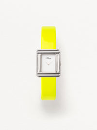 yellow glossy calf leather strap