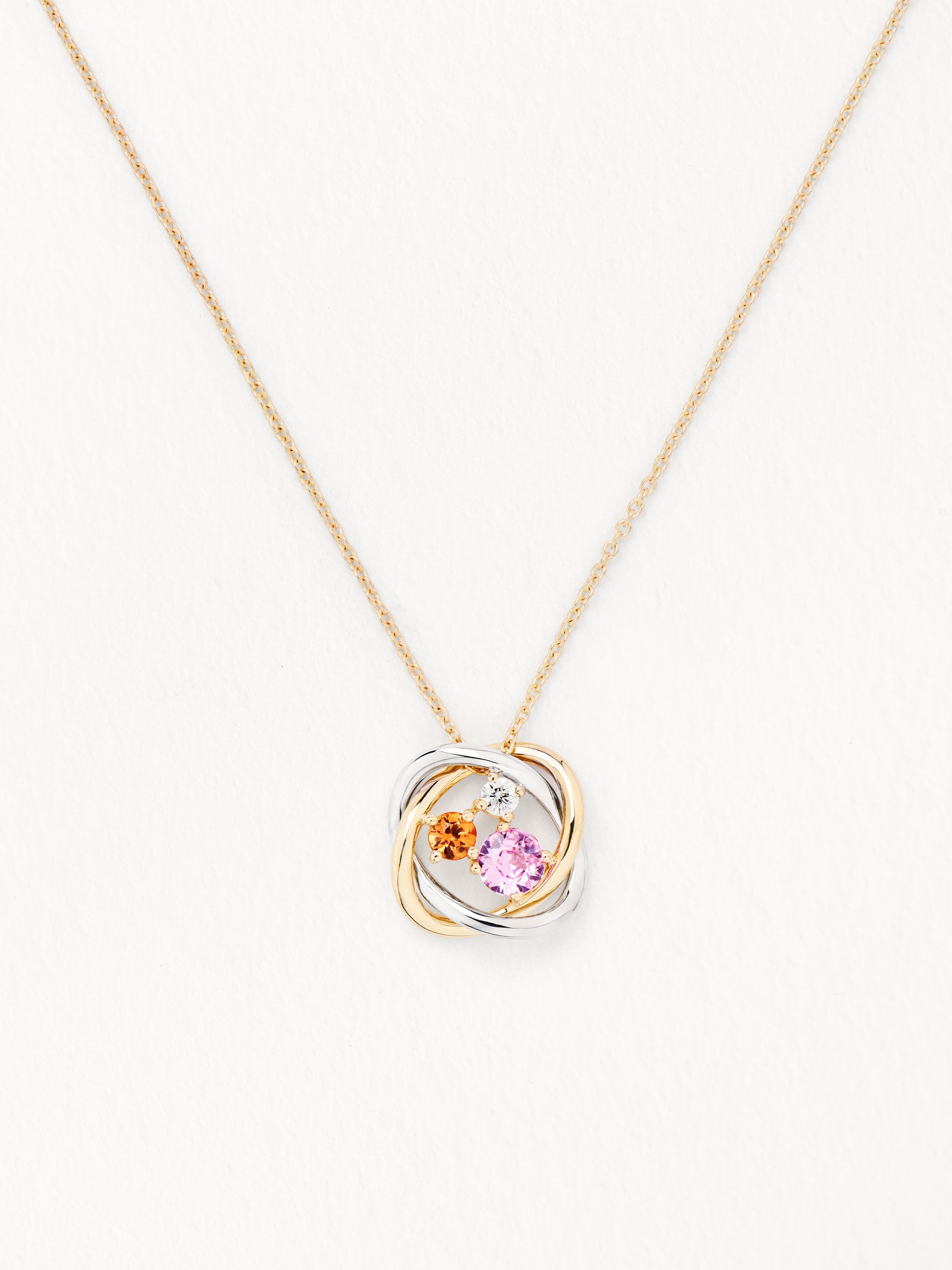 Collier Tresse Précieuse Or jaune et Or blanc Petit modèle
