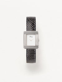 Anthracite Gray Lizard Leather Bracelet Ma Baguette