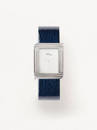 Bracelet veau verni grainé marine